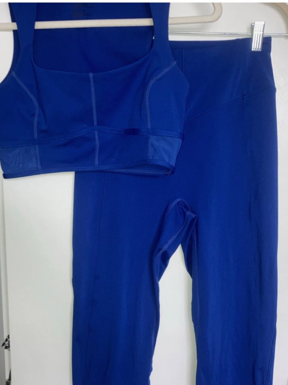 Le Ore Andria Gym Set Bra Ankle Leggings Surf Blue Sport Size S Mesh Finish